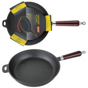 Сковорода чугунная MALLONY 24 см, CIF24-W, с дерев. ручкой