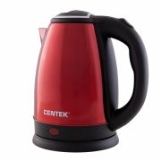 Чайник Centek-1068 (красный) 2.0л, 2000Вт, хромированная вставка на крышке