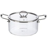 Кастрюля стеклянная Leonord3,5 л. из жаропрчного стекла с крышкой с пароотводом, ITALIANO