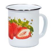 Кружка эмаль 0,5л. Сочная клубника, С-0104А/4 /г.Лысьва/