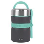 Термос LARA 04-57 2л, двойные стенки, вилка, ложка, 3 контейнера 320мл/ 380 мл/ 700 мл