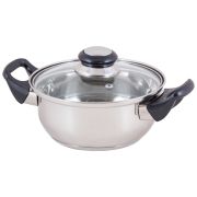 Кастрюля BAK S-03, 2,8л, нержавеющая сталь, крышка, ручки-бакелит, одинарн. дно