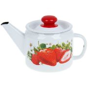 Чайник заварочный 1 л. С2707П2/4Рч Сочная клубника, белый, эмаль,покрытие антинакипь /г. Лысьва/