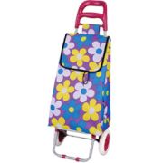 Тележка с сумкой А204 «Васильки» (гр,п.30кг) сумка сатин, колеса пластик, 37х28х96см